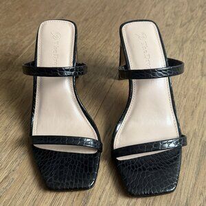 The Drop Black Dressy Sandals, Size 5